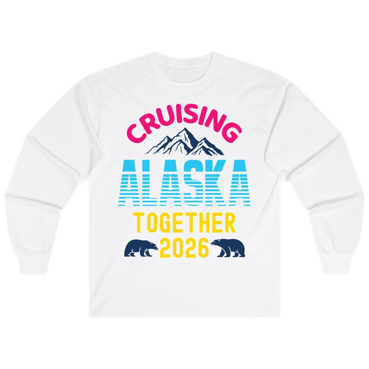 Cruising Alaska Together 2026 Scenic Design Long Sleeve in White