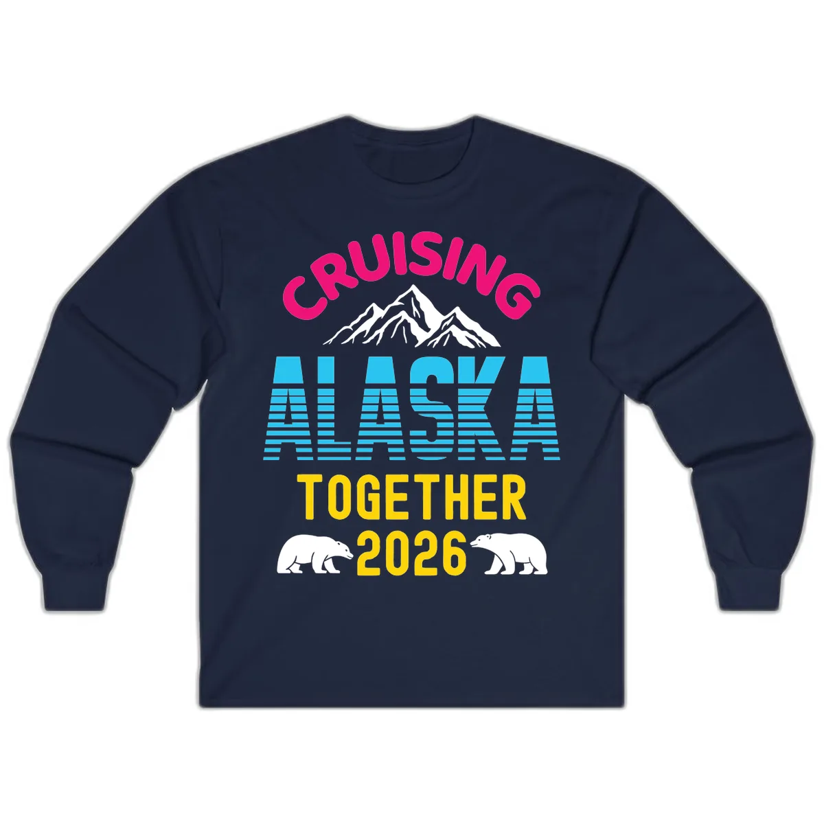 Cruising Alaska Together 2026 Scenic Design Long Sleeve in Navy