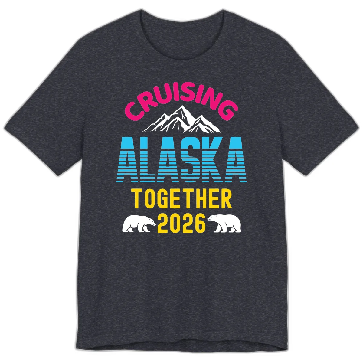 Cruising Alaska Together 2026 Scenic Design Premium T-Shirt in Heather Navy