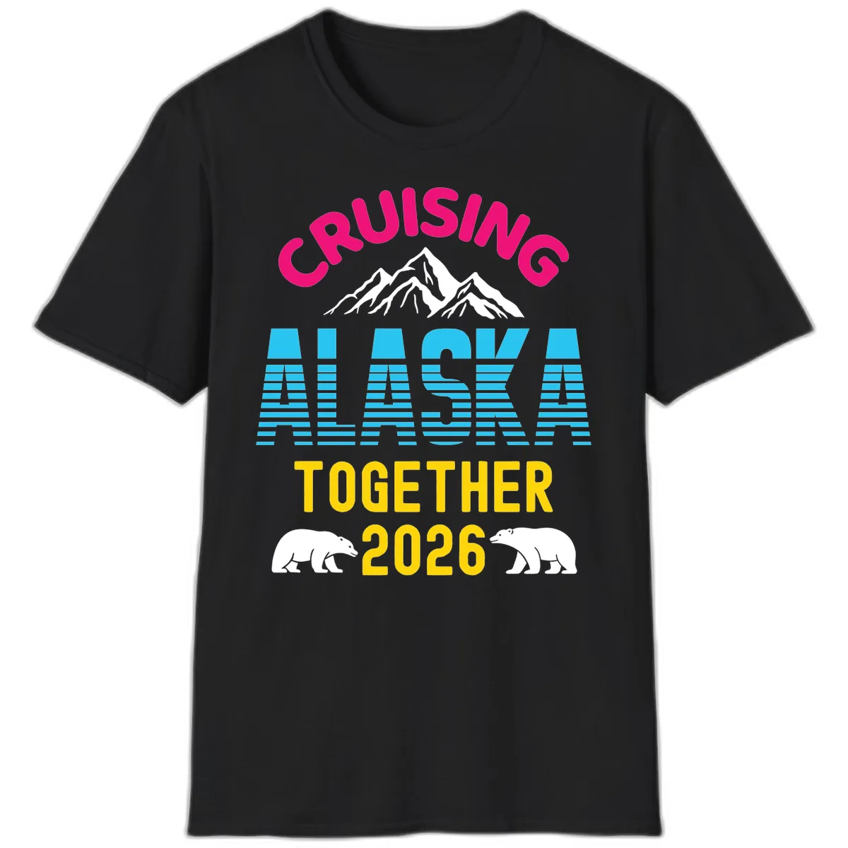 Cruising Alaska Together 2026 Scenic Design T-Shirt in Black