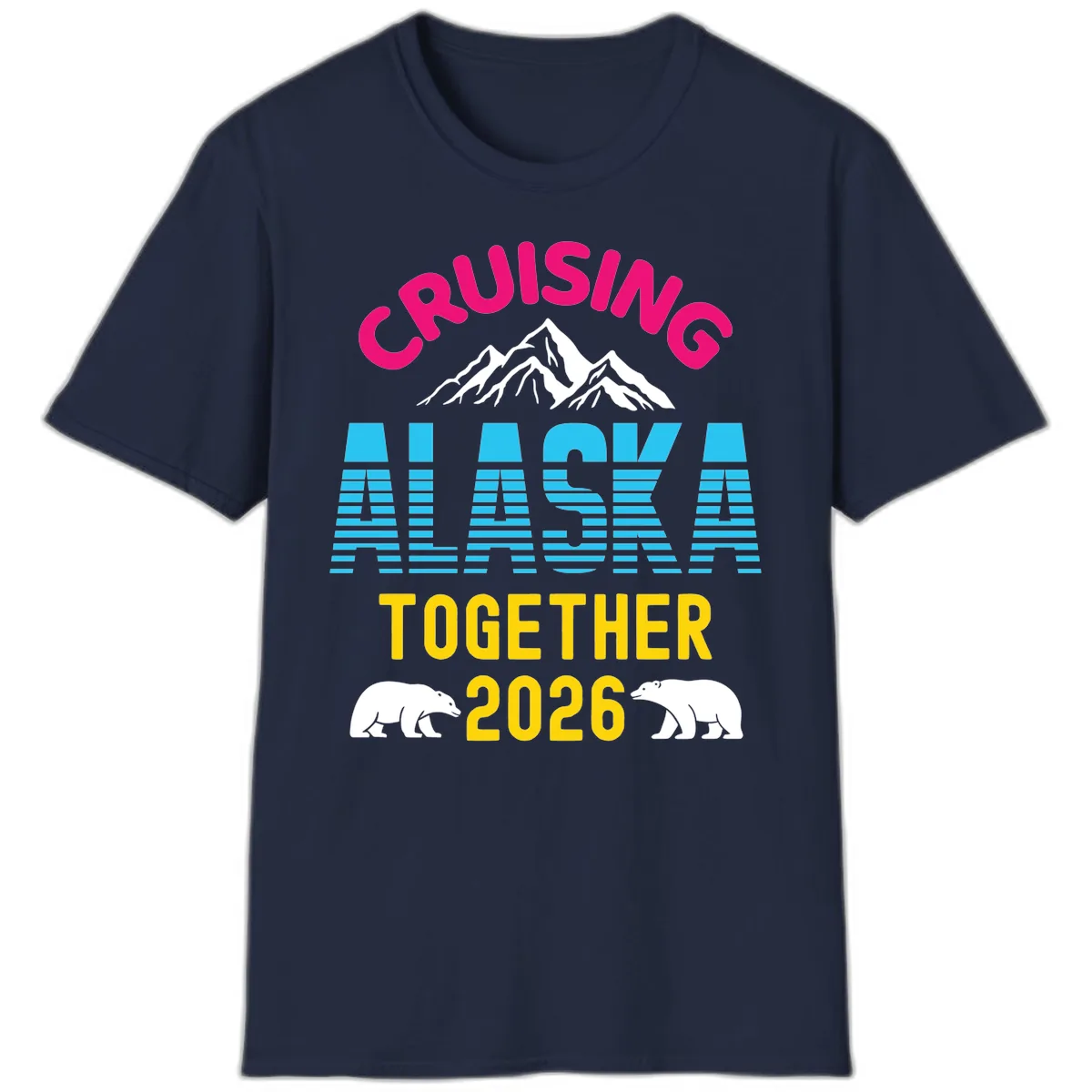 Cruising Alaska Together 2026 Scenic Design T-Shirt in Navy
