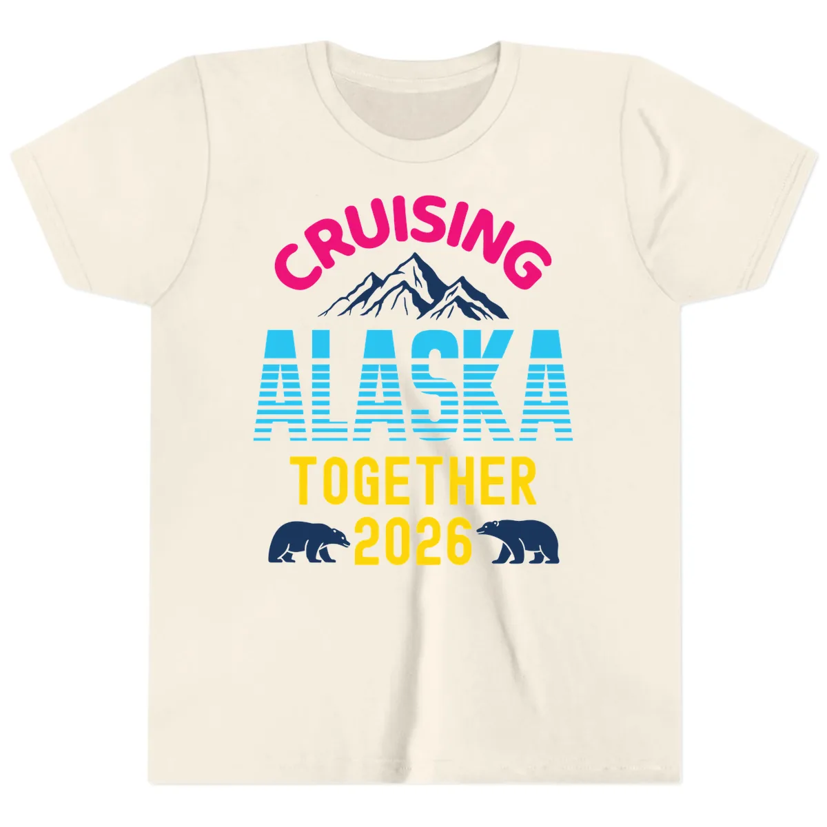 Cruising Alaska Together 2026 Scenic Design Youth T-Shirt in Natural