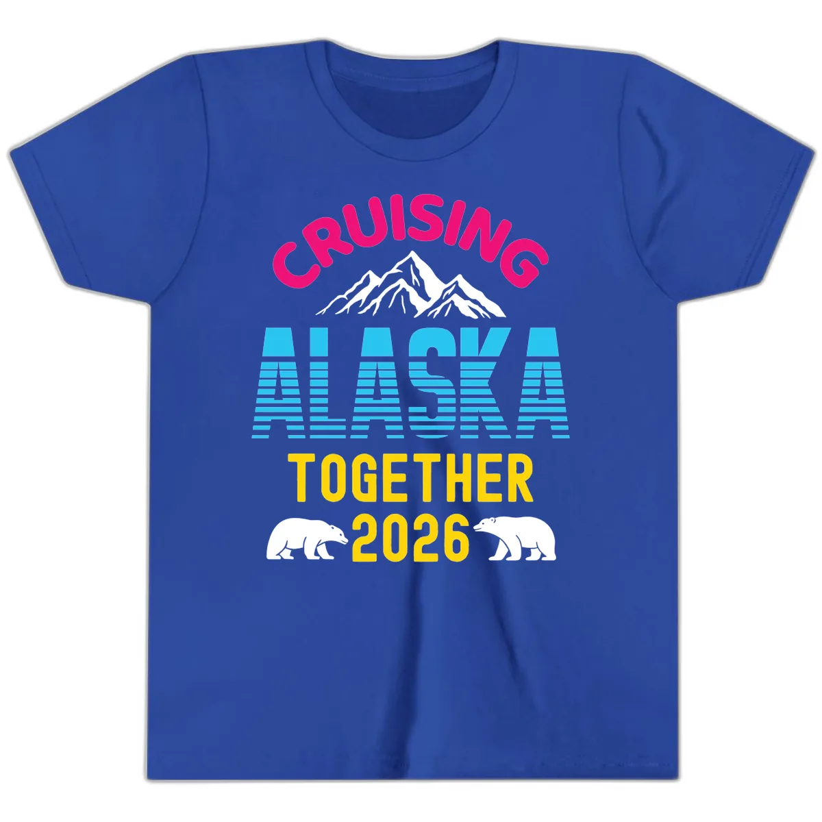 Cruising Alaska Together 2026 Scenic Design Youth T-Shirt in True Royal