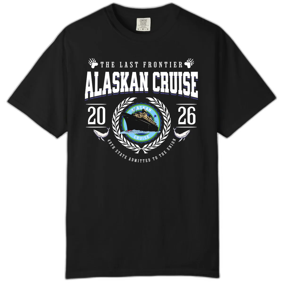Alaskan Cruise 2026 Commemorative Emblem Comfort Color in Black