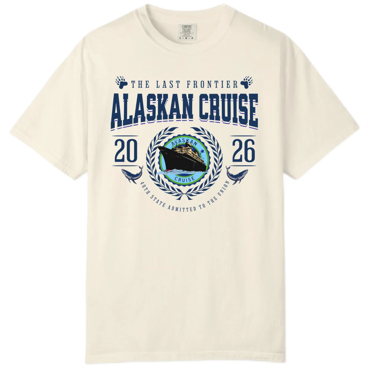 Alaskan Cruise 2026 Commemorative Emblem Comfort Color in Ivory