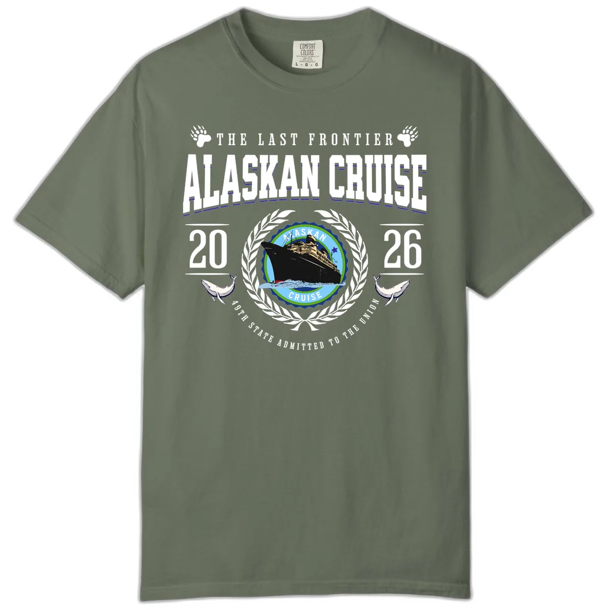 Alaskan Cruise 2026 Commemorative Emblem Comfort Color in Moss