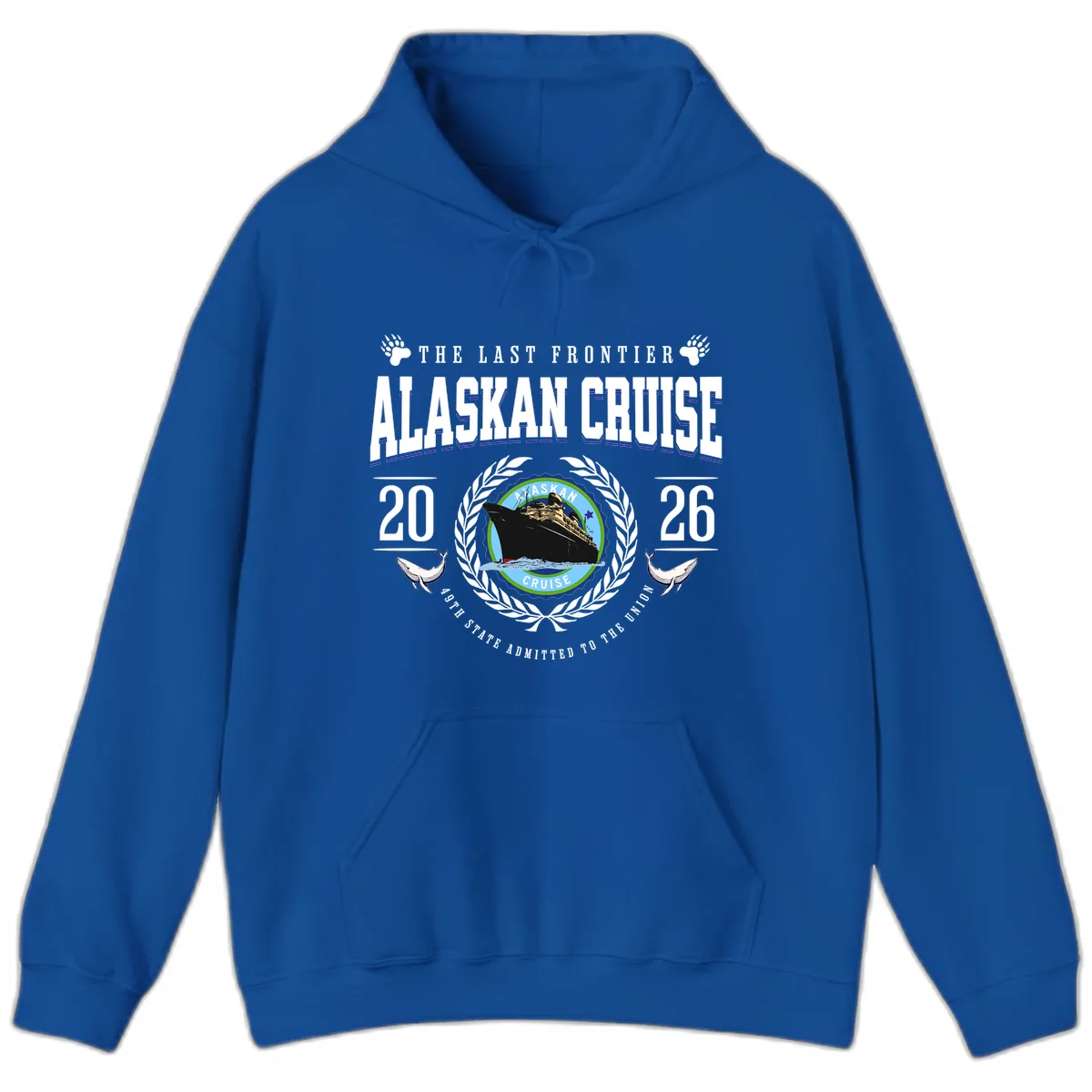 Alaskan Cruise 2026 Commemorative Emblem Hoodie in Royal