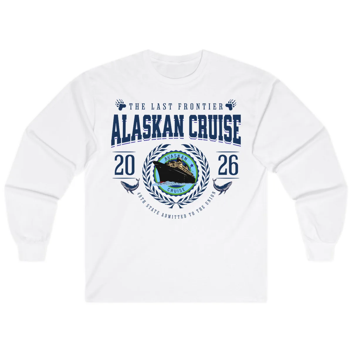 Alaskan Cruise 2026 Commemorative Emblem Long Sleeve in White