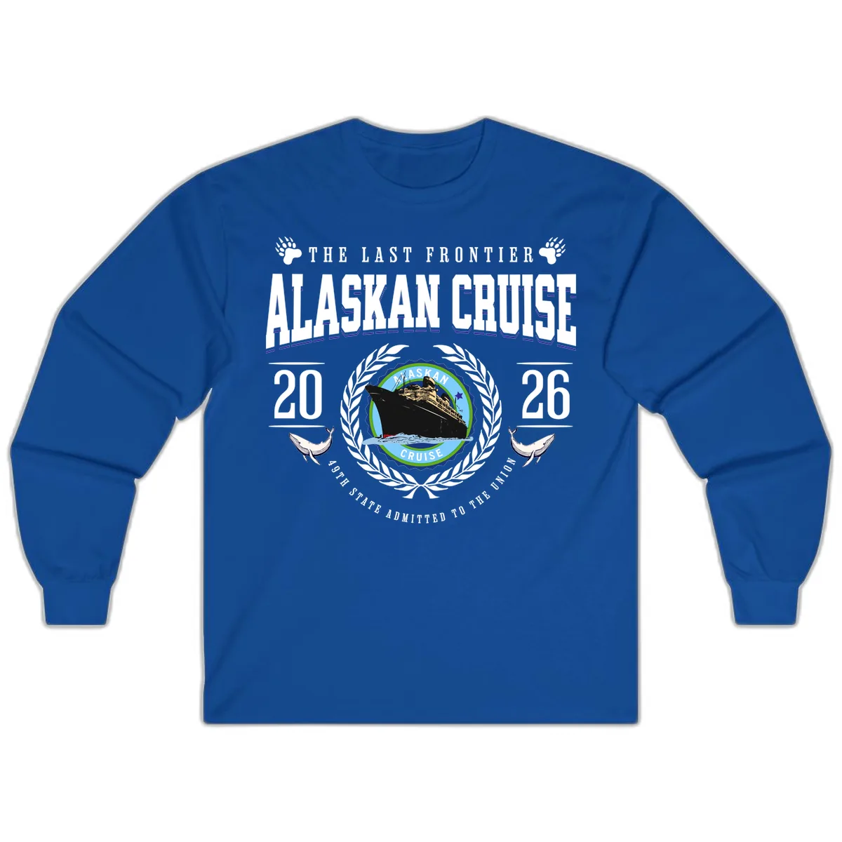 Alaskan Cruise 2026 Commemorative Emblem Long Sleeve in Royal
