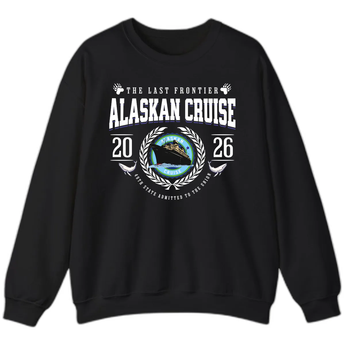 Alaskan Cruise 2026 Commemorative Emblem Sweatshirt in Black