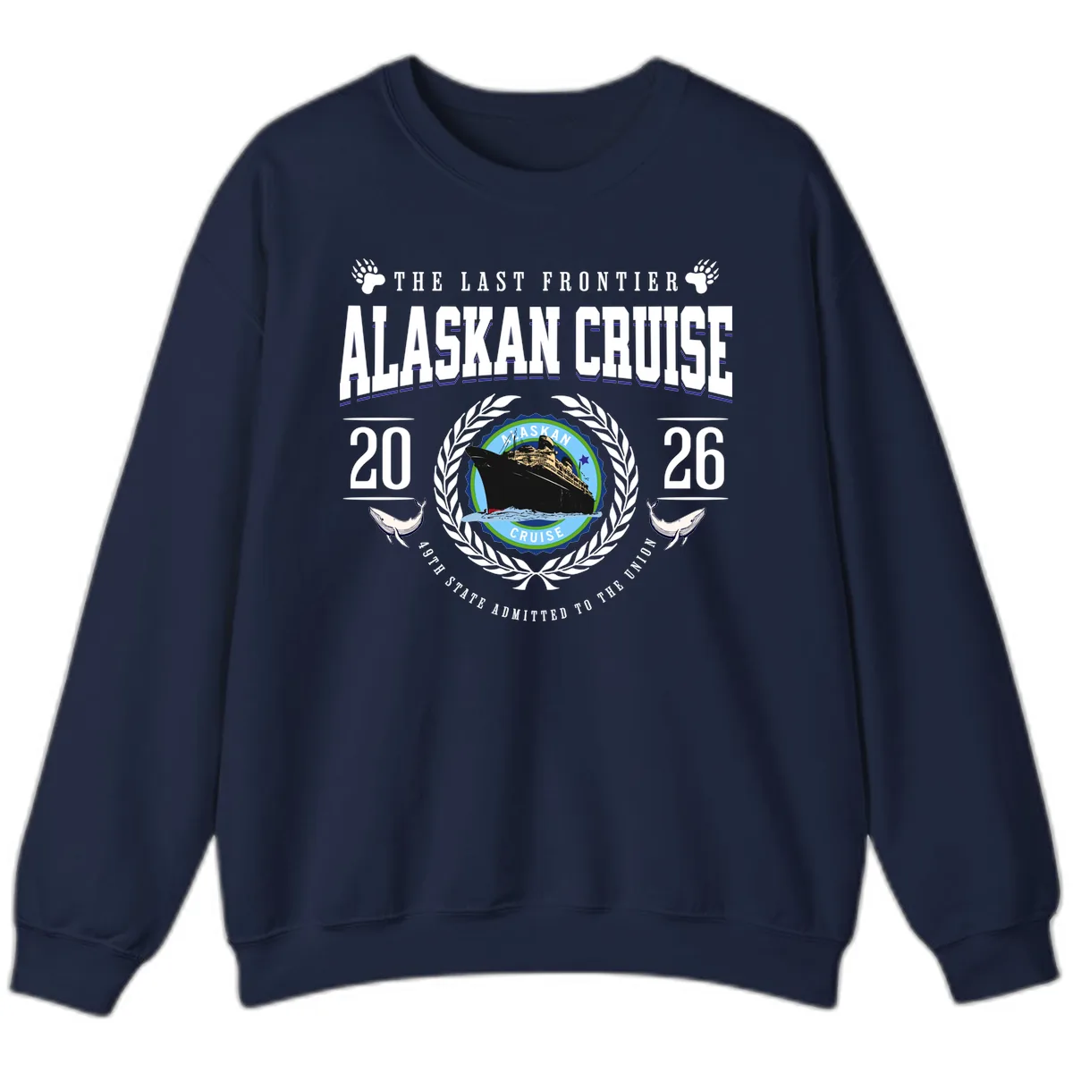 Alaskan Cruise 2026 Commemorative Emblem Sweatshirt in Navy