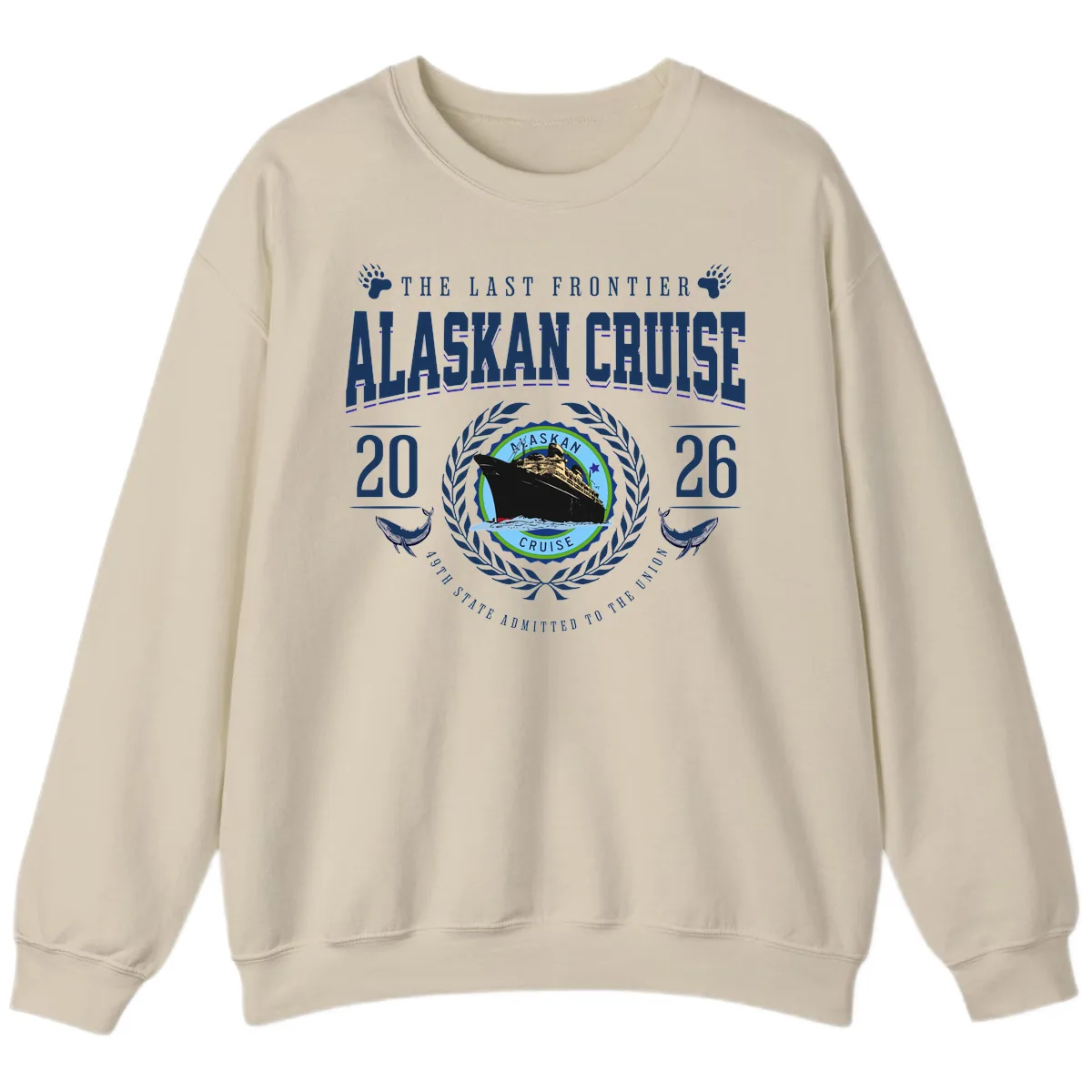 Alaskan Cruise 2026 Commemorative Emblem Sweatshirt in Sand