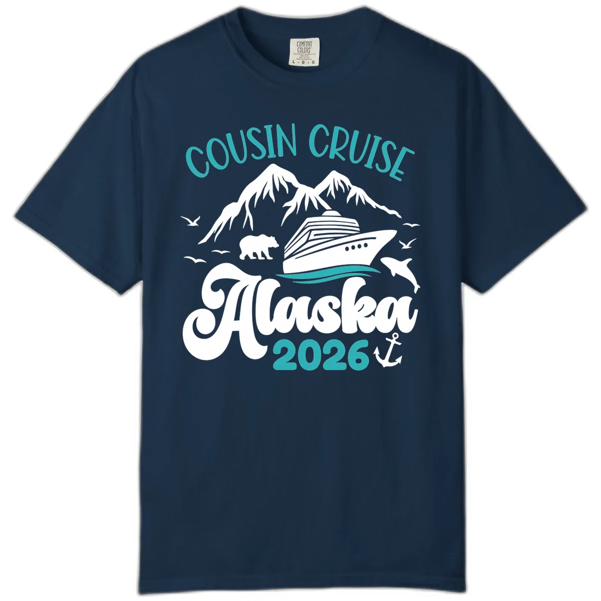 Cousin Cruise Alaska 2026 Voyage Comfort Color in True Navy