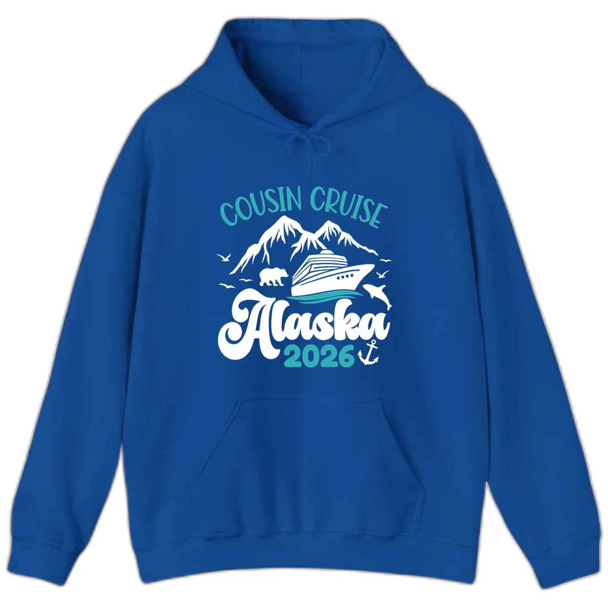 Cousin Cruise Alaska 2026 Voyage Hoodie in Royal