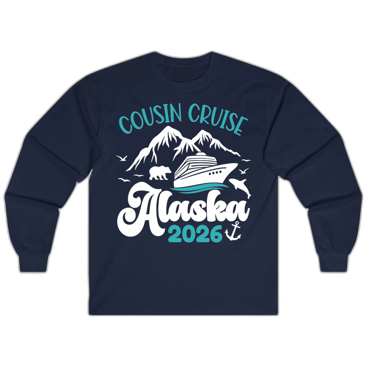 Cousin Cruise Alaska 2026 Voyage Long Sleeve in Navy