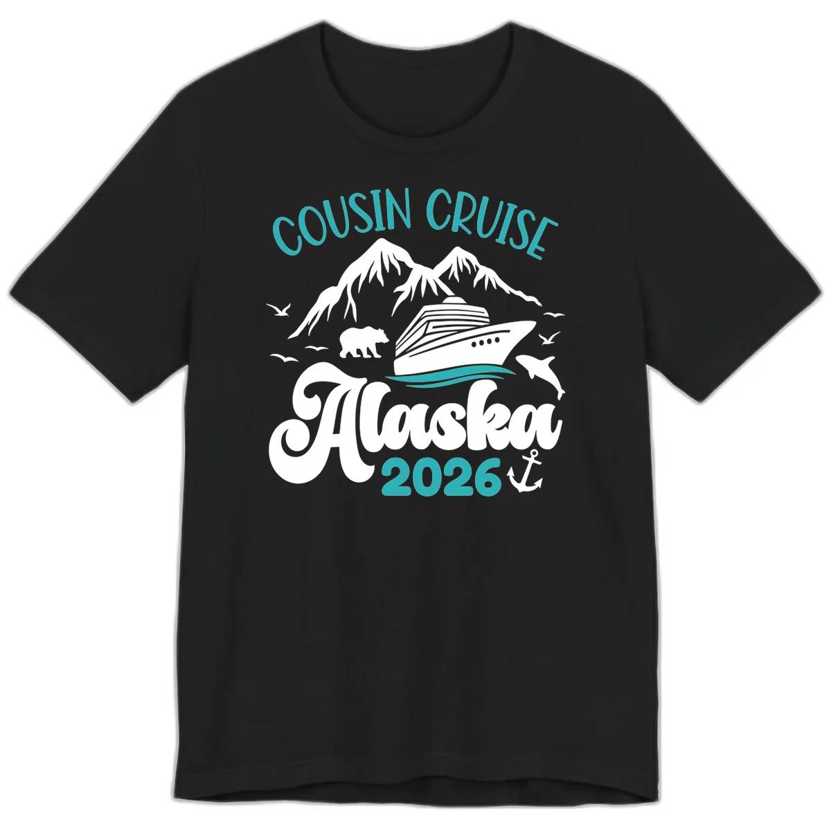 Cousin Cruise Alaska 2026 Voyage Premium T-Shirt in Black