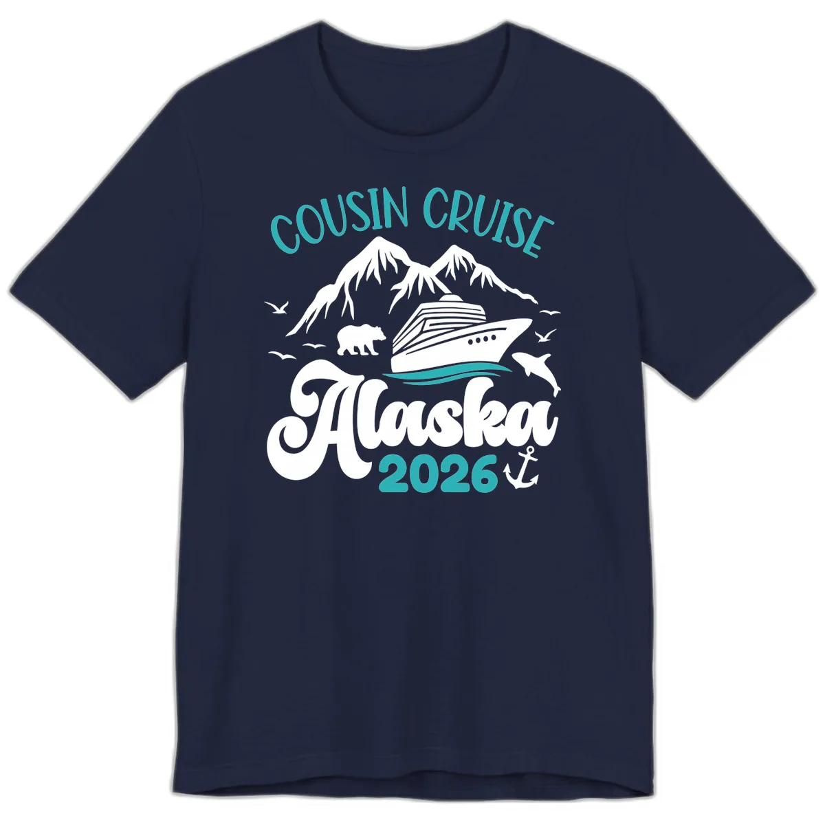 Cousin Cruise Alaska 2026 Voyage Premium T-Shirt in Navy