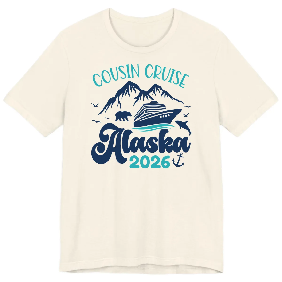 Cousin Cruise Alaska 2026 Voyage Premium T-Shirt in Natural