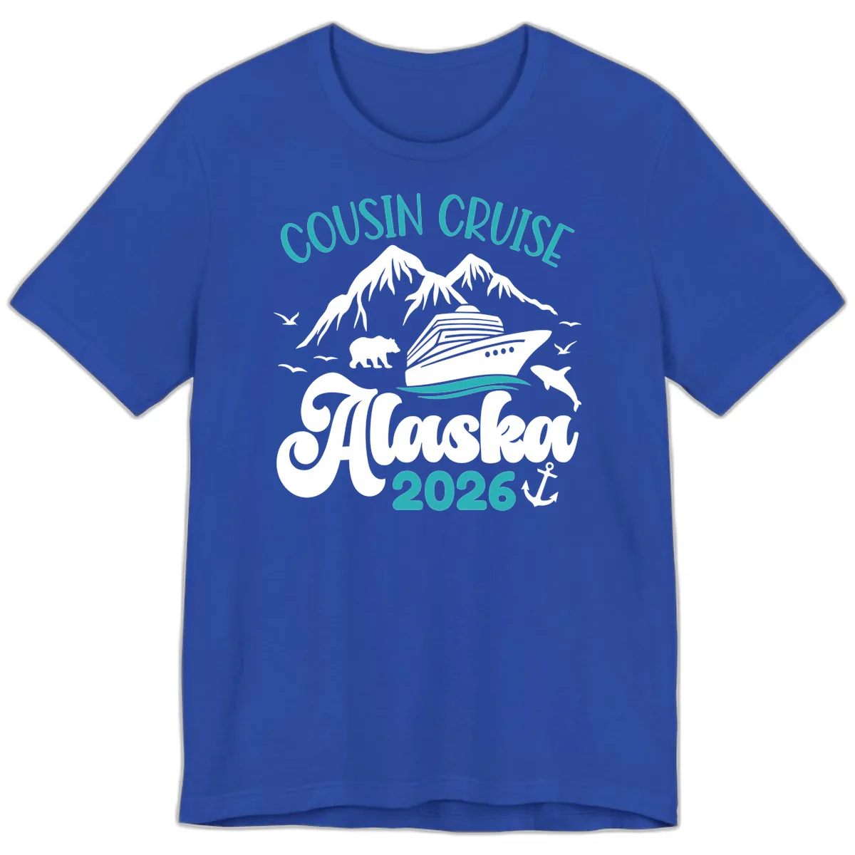 Cousin Cruise Alaska 2026 Voyage Premium T-Shirt in True Royal