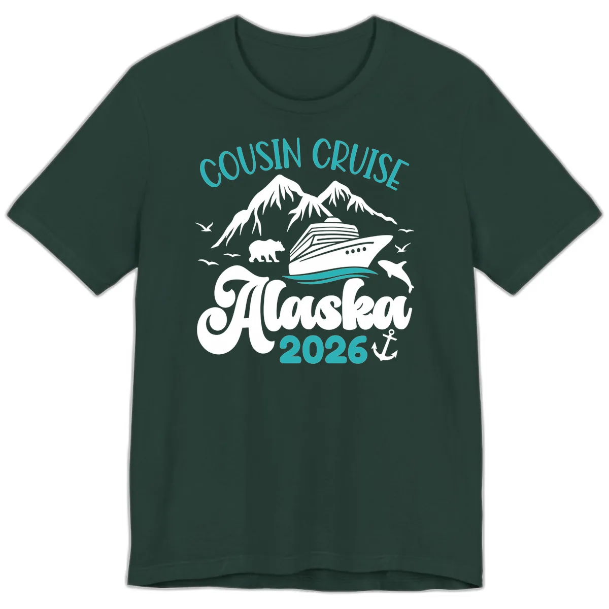 Cousin Cruise Alaska 2026 Voyage Premium T-Shirt in Forest
