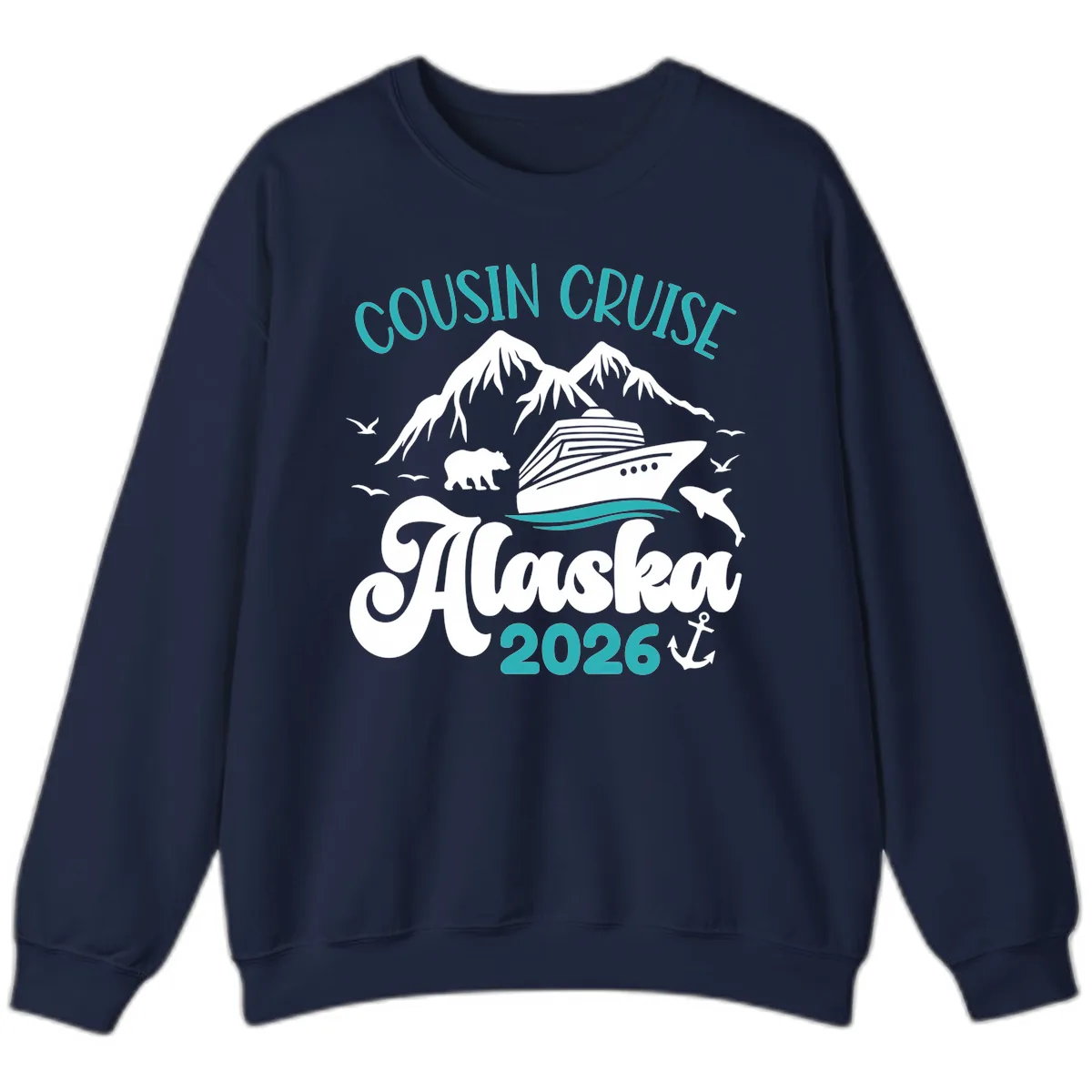 Cousin Cruise Alaska 2026 Voyage Sweatshirt in Navy