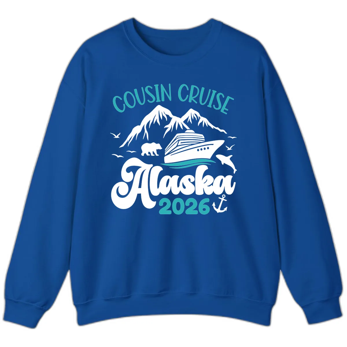 Cousin Cruise Alaska 2026 Voyage Sweatshirt in Royal