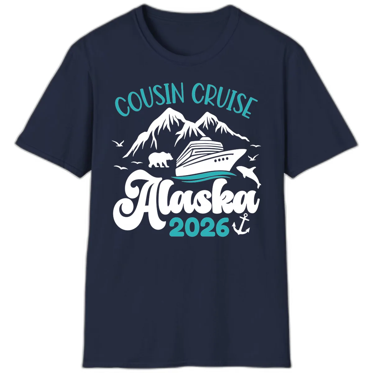 Cousin Cruise Alaska 2026 Voyage T-Shirt in Navy