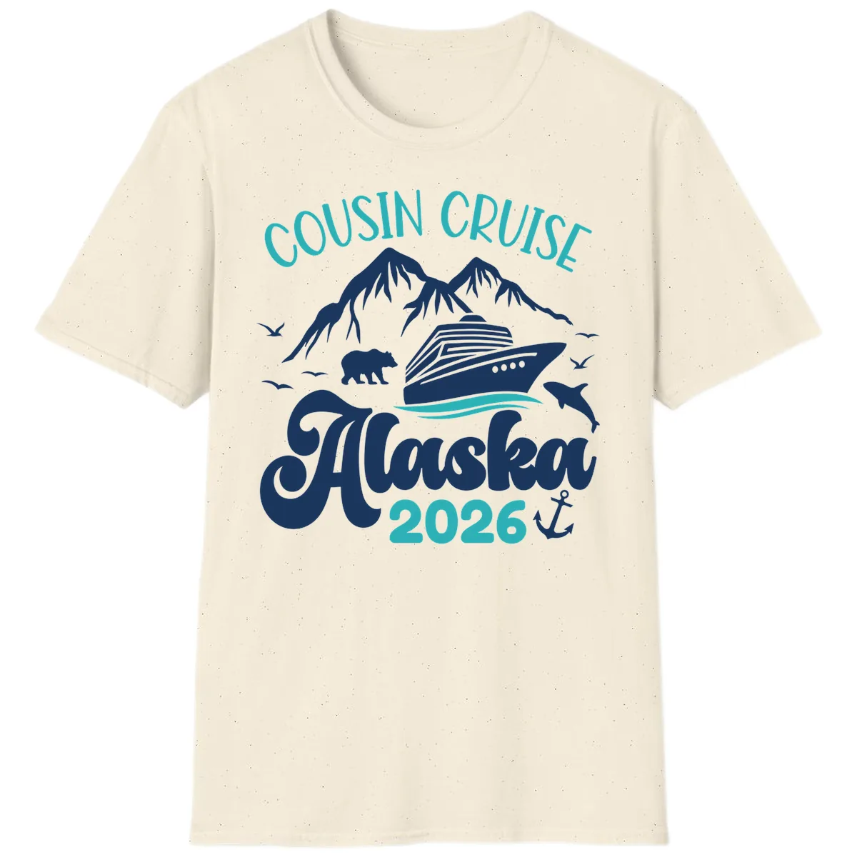Cousin Cruise Alaska 2026 Voyage T-Shirt in Natural
