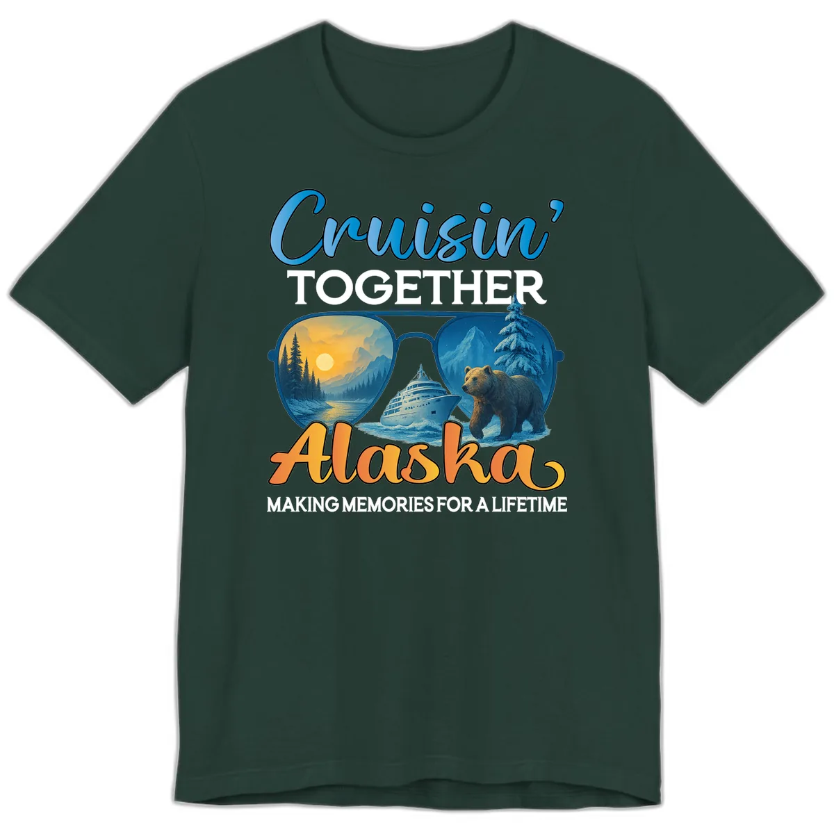 Cruisin' Together Alaska Sunglasses Bear Premium T-Shirt in Forest