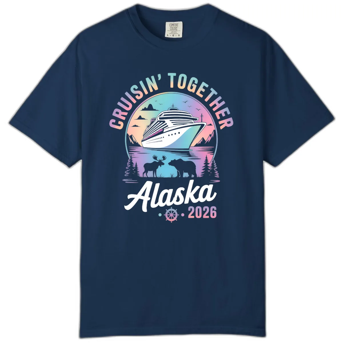 Cruisin' Together Alaska 2026 Cruise Comfort Color in Navy