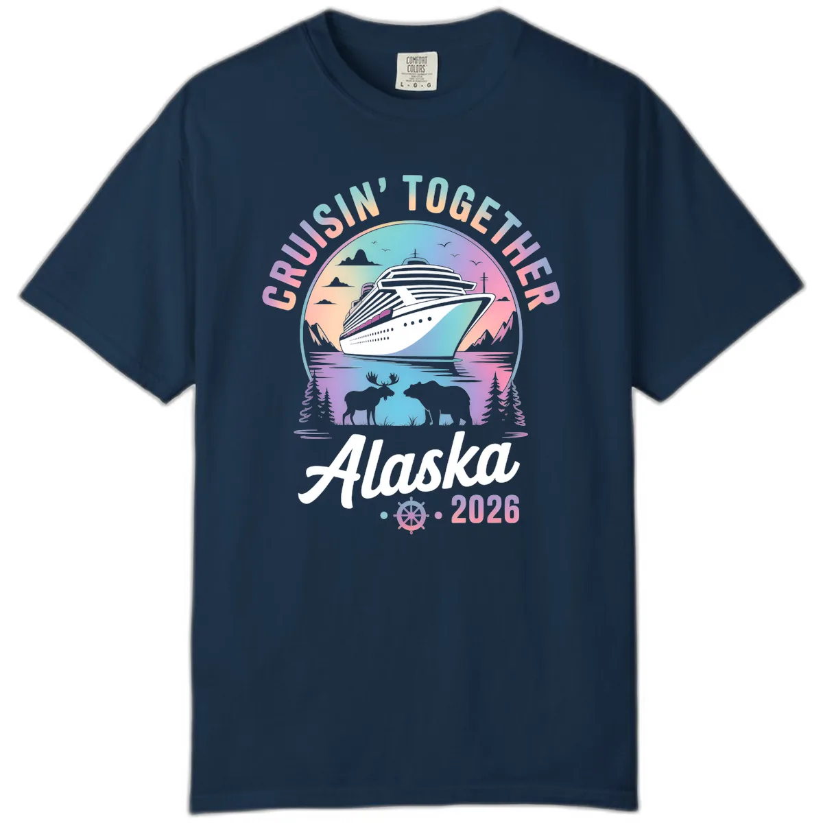 Cruisin' Together Alaska 2026 Cruise Comfort Color in True Navy