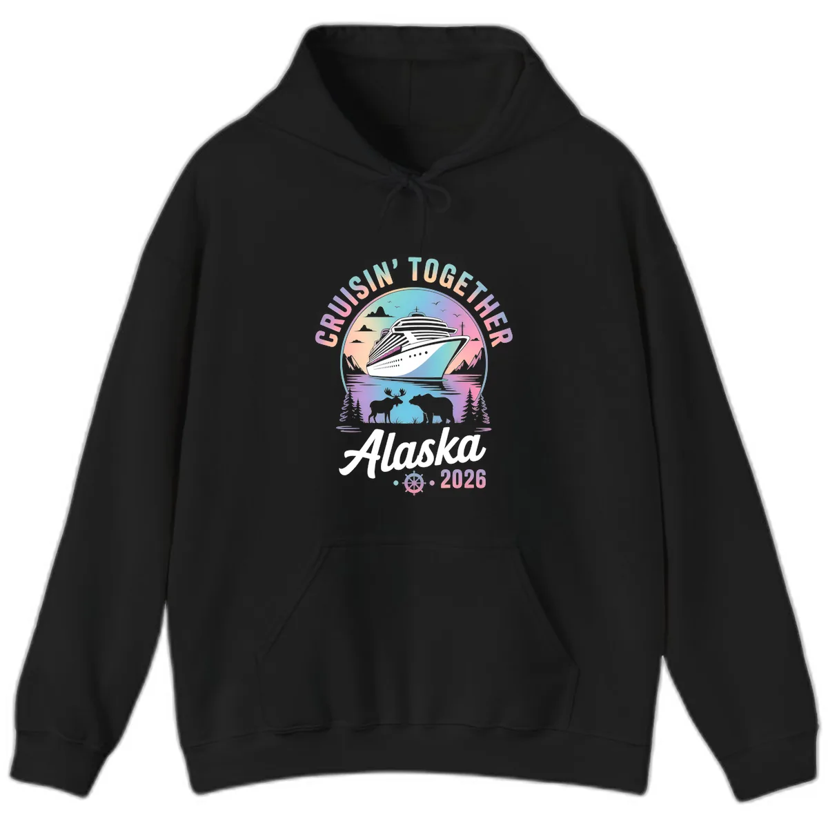 Cruisin' Together Alaska 2026 Cruise Hoodie in Black