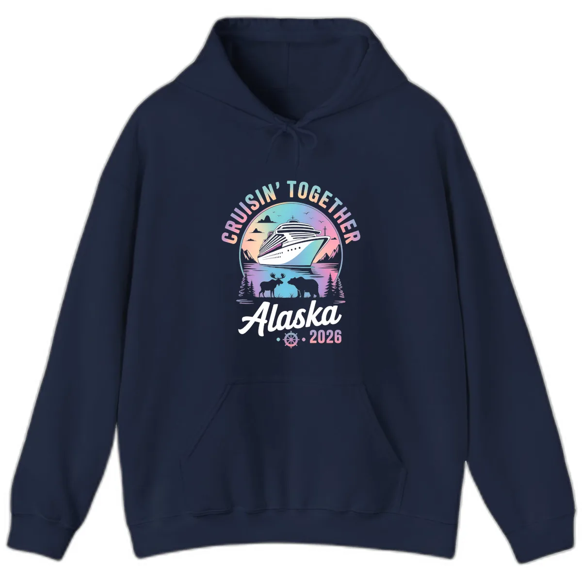 Cruisin' Together Alaska 2026 Cruise Hoodie in Navy