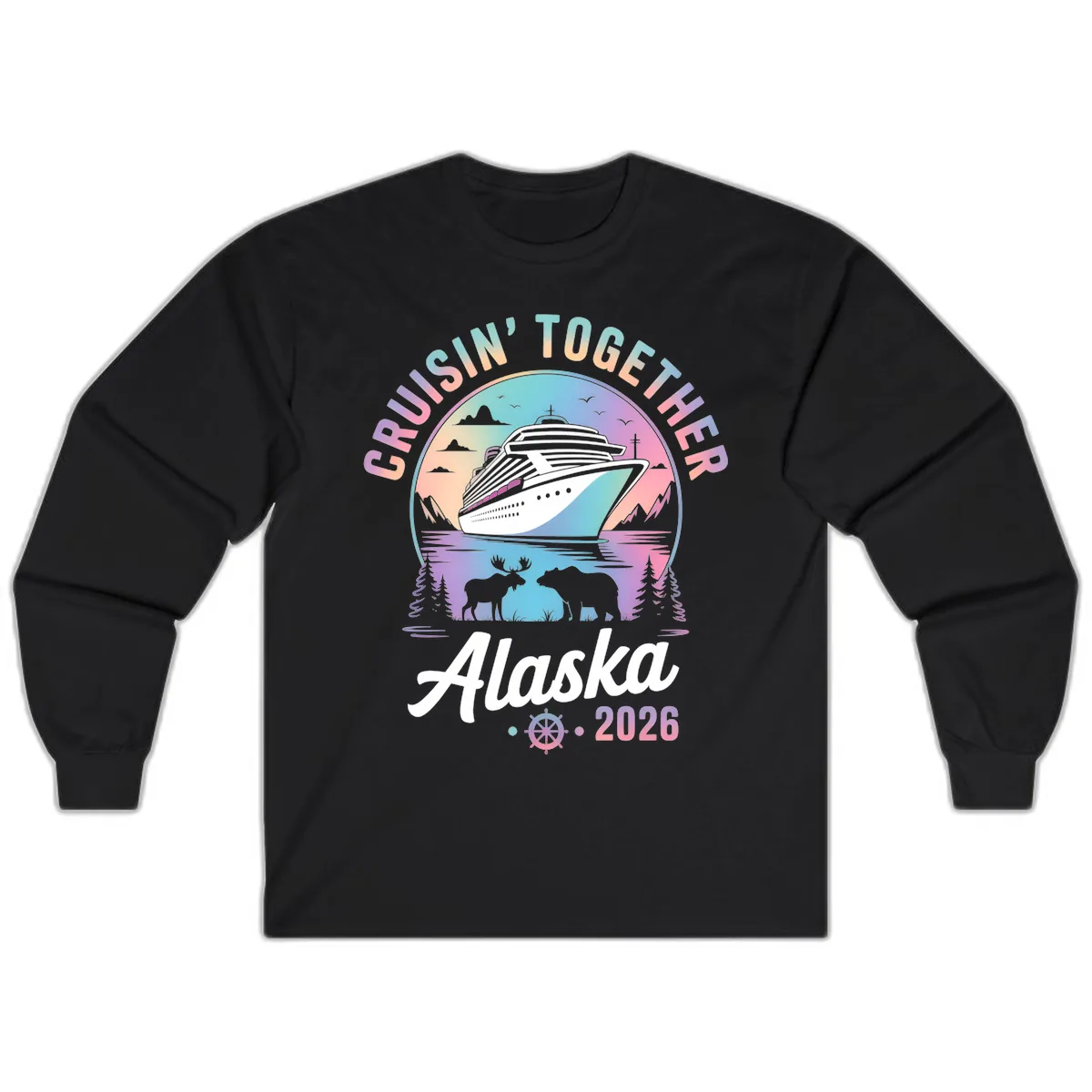 Cruisin' Together Alaska 2026 Cruise Long Sleeve in Black