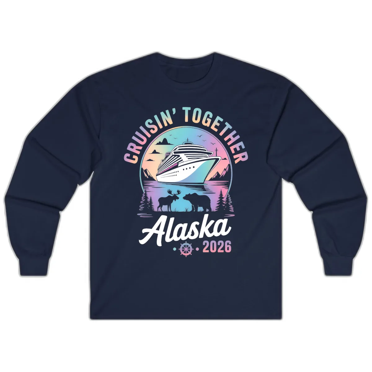 Cruisin' Together Alaska 2026 Cruise Long Sleeve in Navy