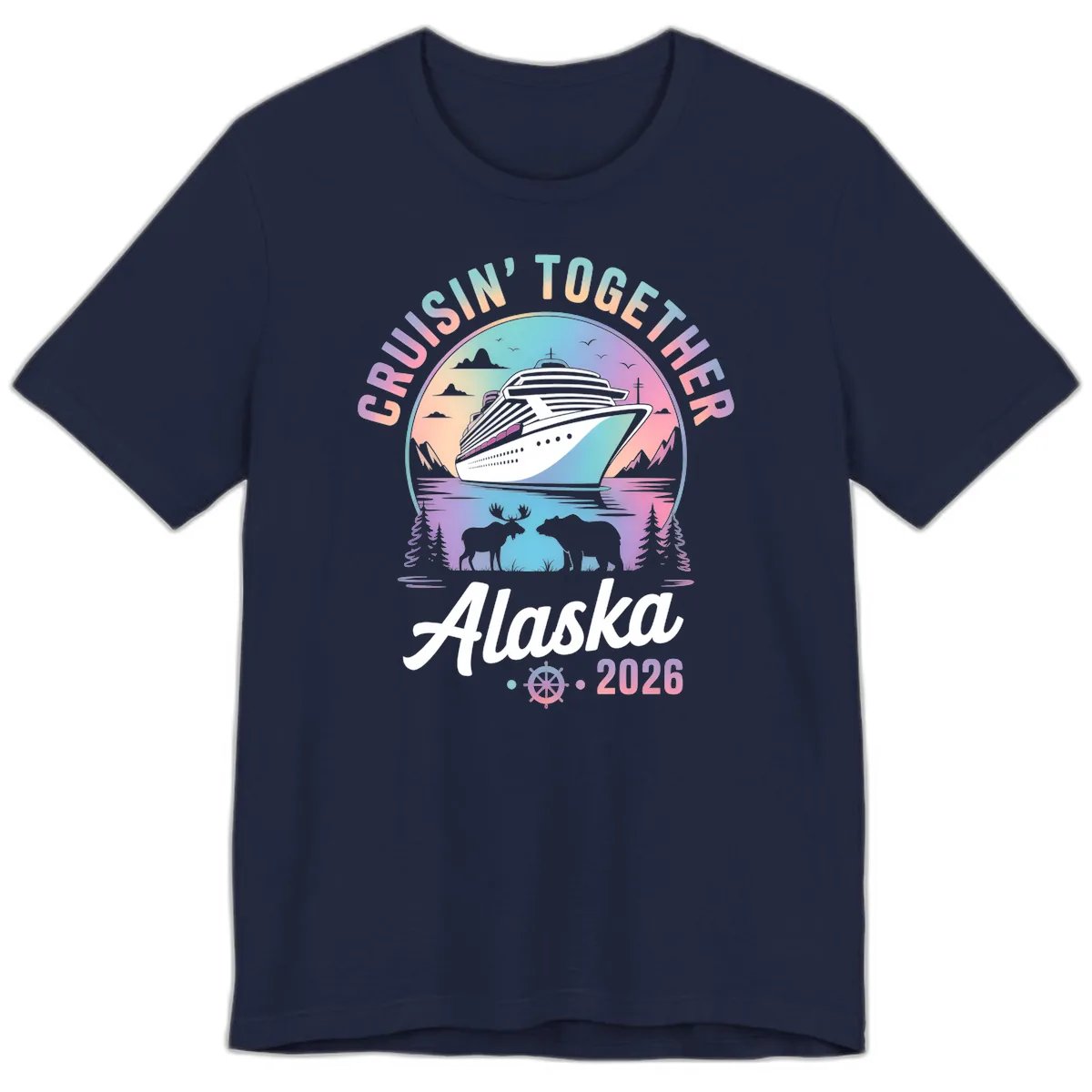 Cruisin' Together Alaska 2026 Cruise Premium T-Shirt in Navy
