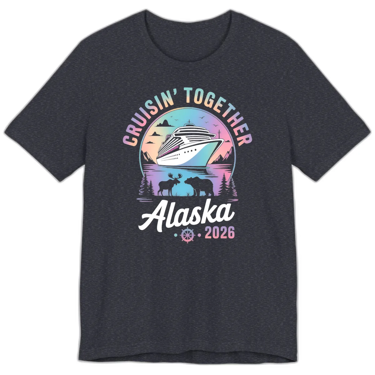 Cruisin' Together Alaska 2026 Cruise Premium T-Shirt in Heather Navy