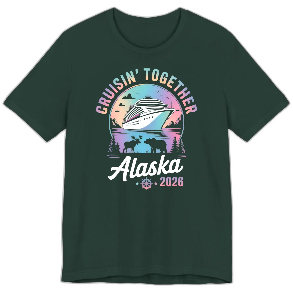 Cruisin' Together Alaska 2026 Cruise Premium T-Shirt in Forest