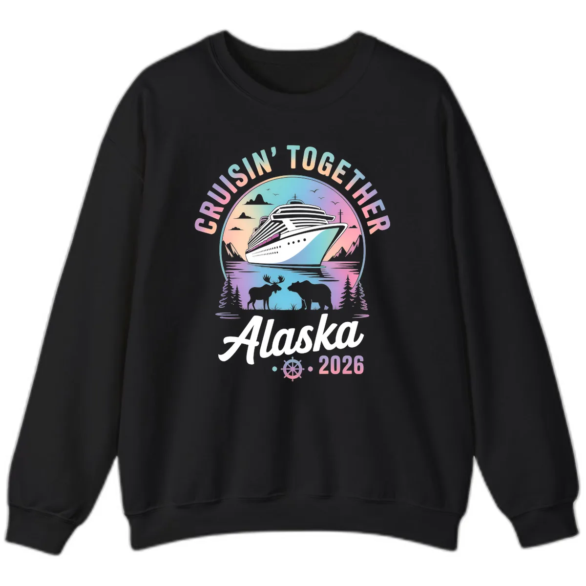 Cruisin' Together Alaska 2026 Cruise Sweatshirt in Black