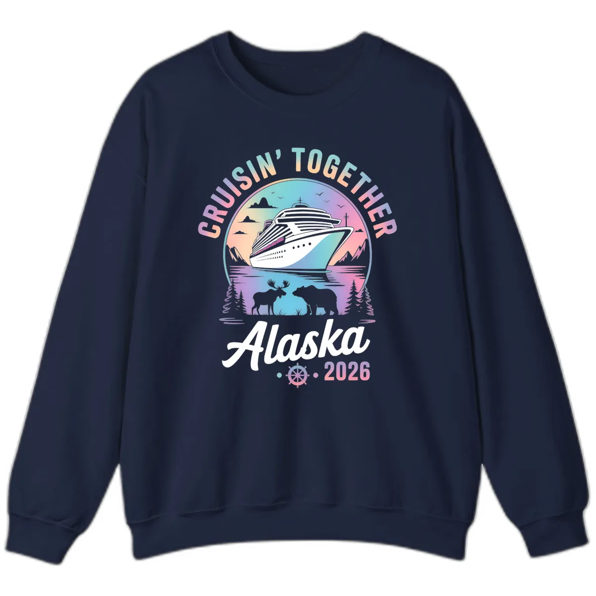 Cruisin' Together Alaska 2026 Cruise Sweatshirt in Navy