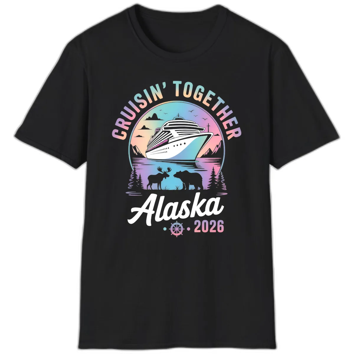 Cruisin' Together Alaska 2026 Cruise T-Shirt in Black
