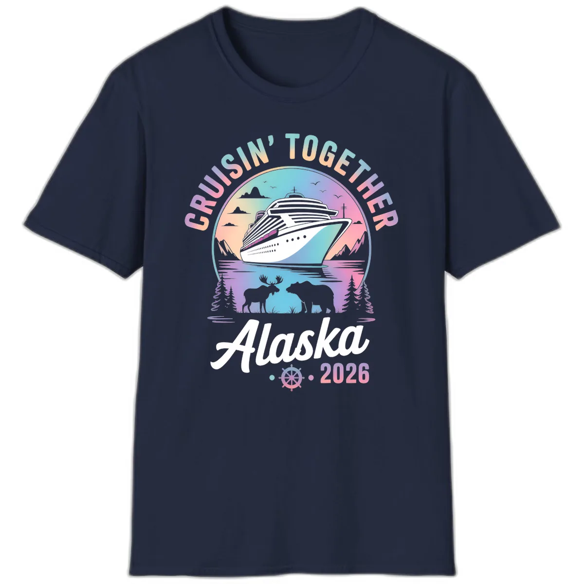 Cruisin' Together Alaska 2026 Cruise T-Shirt in Navy