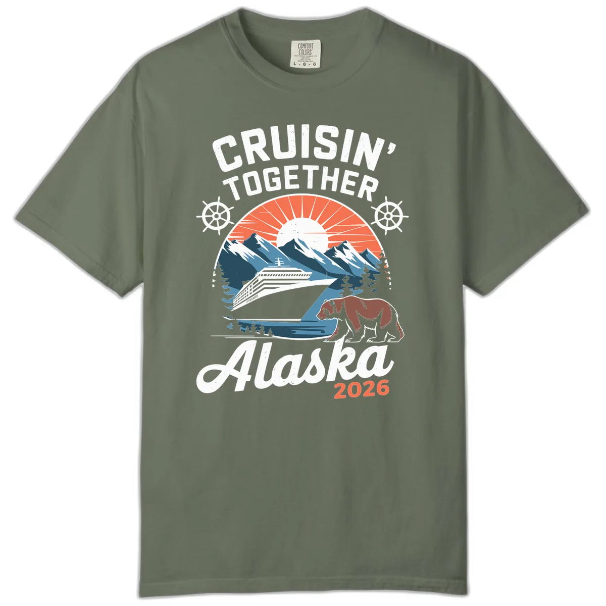 Cruisin' Together Alaska 2026 Scenic Cruise Comfort Color in Moss