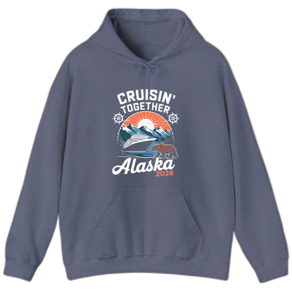 Cruisin' Together Alaska 2026 Scenic Cruise Hoodie in Heather Navy
