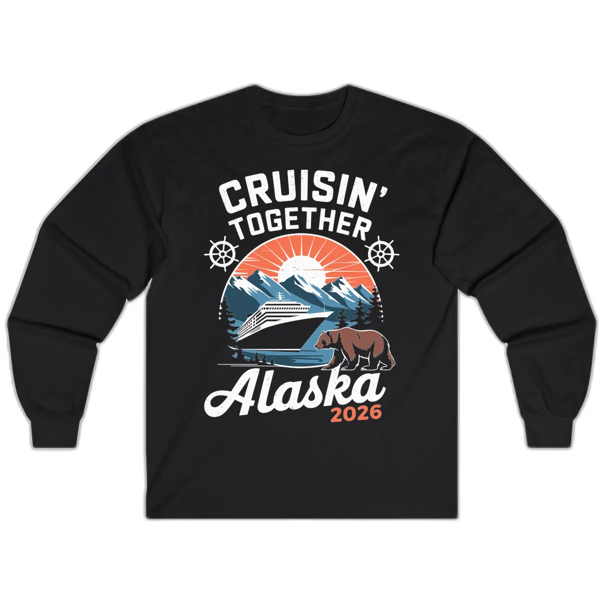 Cruisin' Together Alaska 2026 Scenic Cruise Long Sleeve in Black