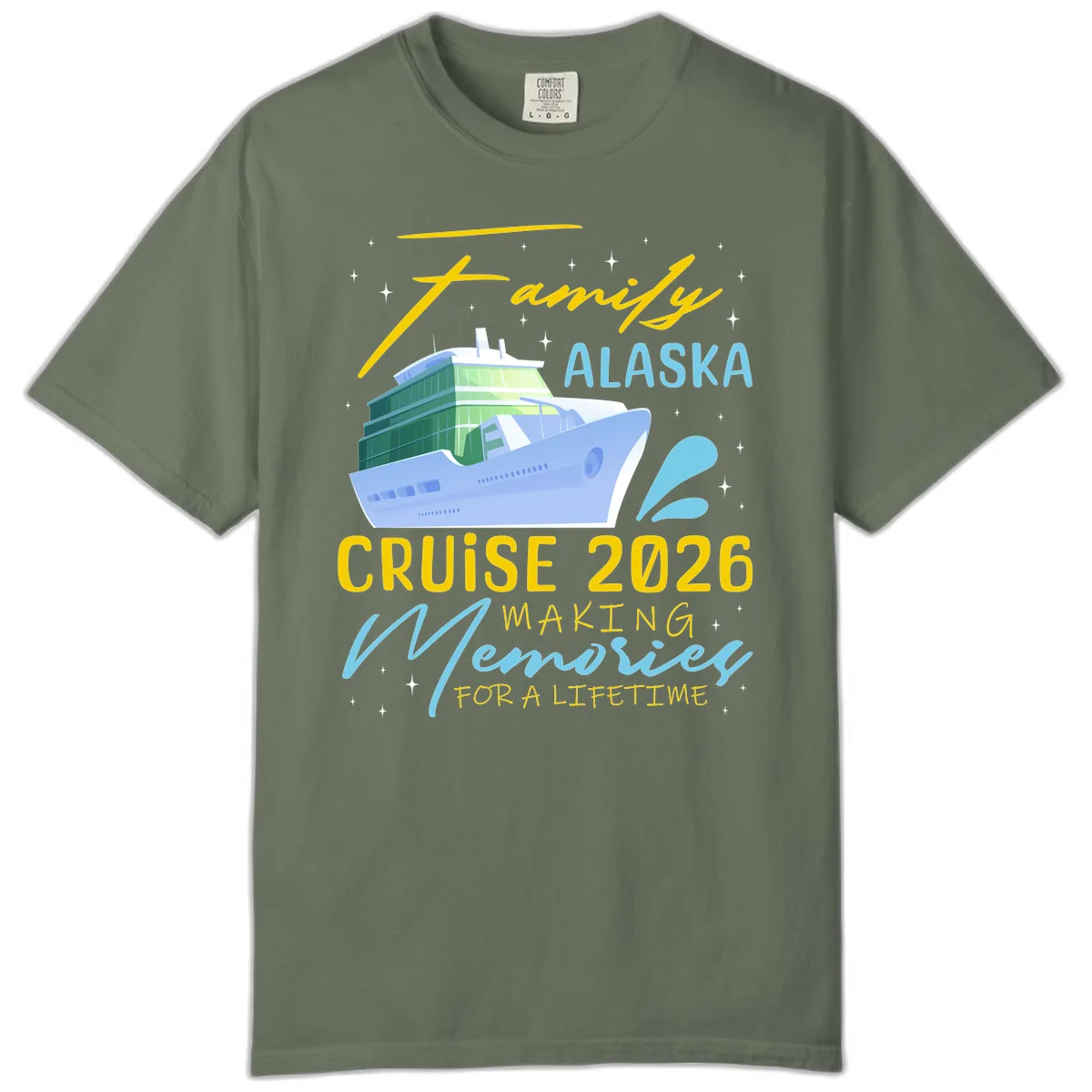 Family Alaska Cruise 2026 Memories Design Comfort Color in Moss