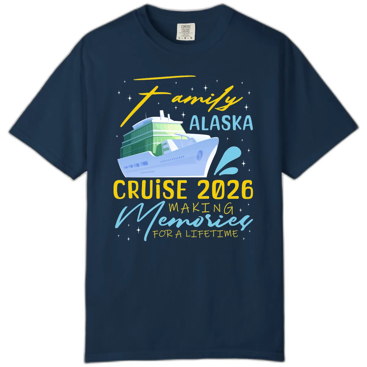 Family Alaska Cruise 2026 Memories Design Comfort Color in True Navy