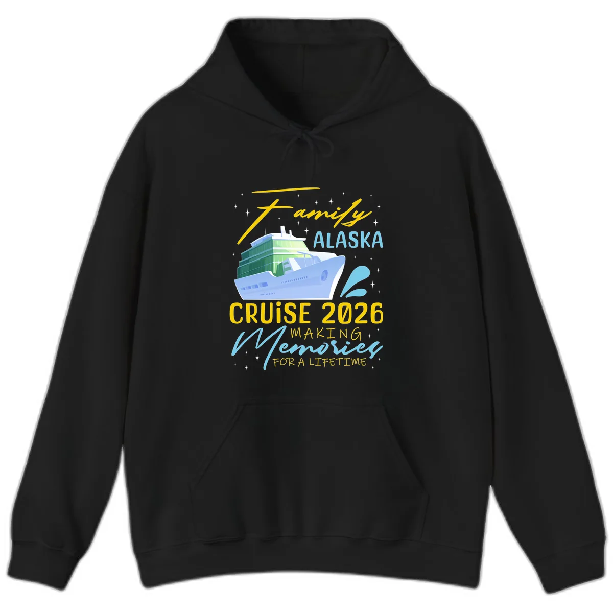 Family Alaska Cruise 2026 Memories Design Hoodie in Black
