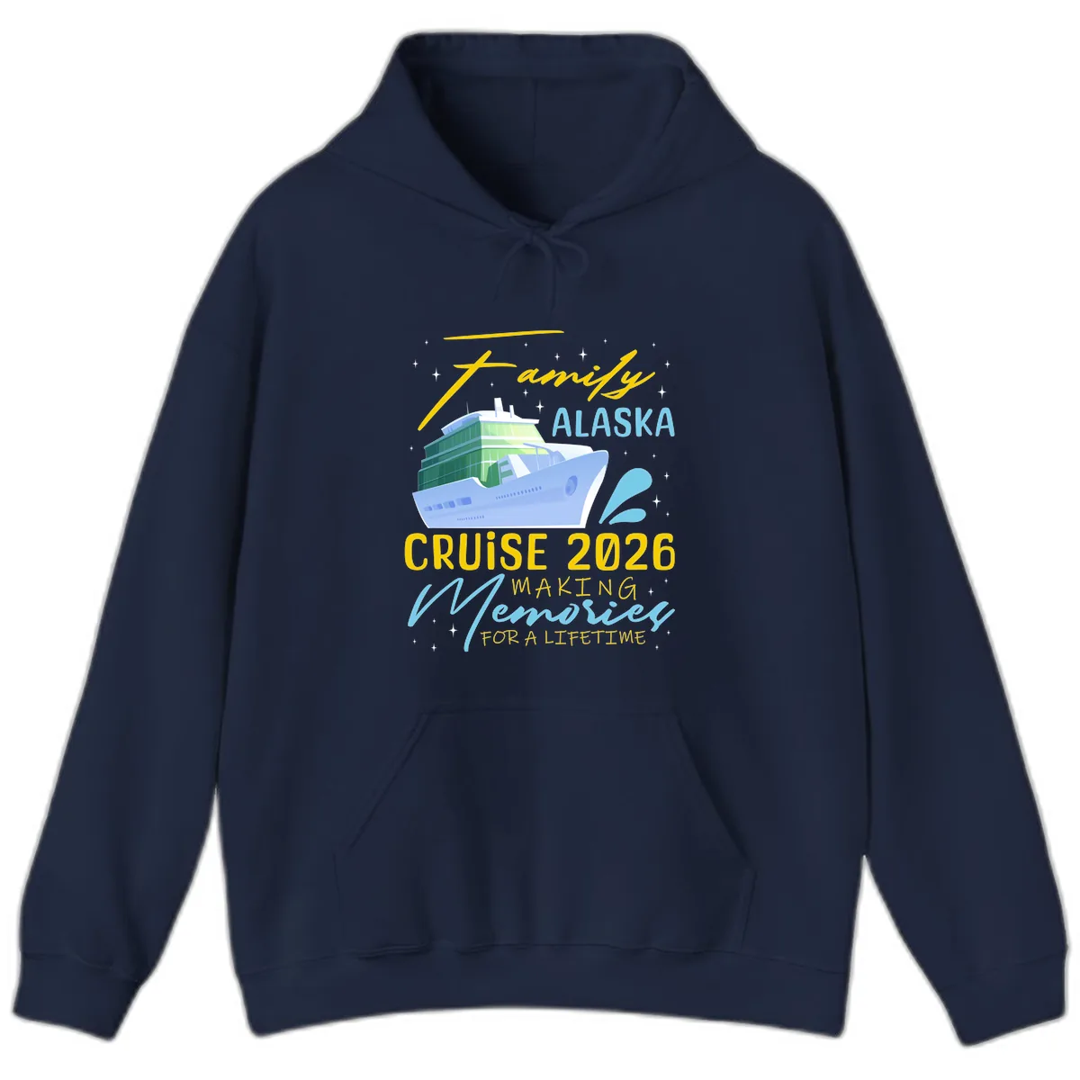 Family Alaska Cruise 2026 Memories Design Hoodie in Navy
