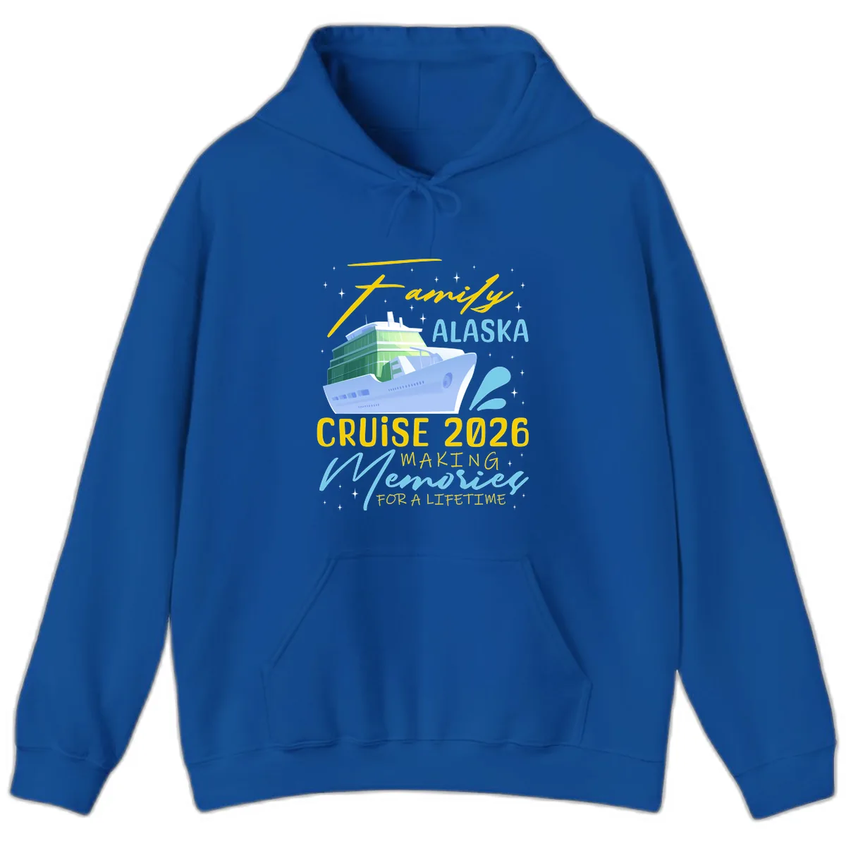 Family Alaska Cruise 2026 Memories Design Hoodie in Royal